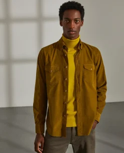 LION OF PORCHES Slim Fit^Camisa slim fit de bombazine em cor lisa