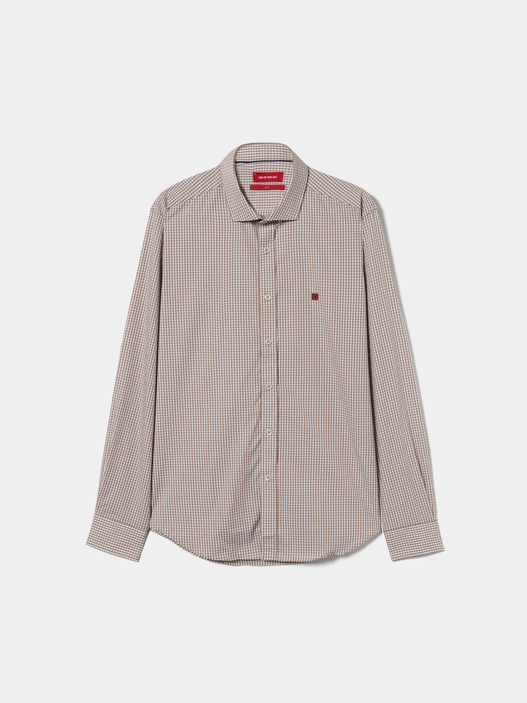 LION OF PORCHES Slim Fit^Camisa slim fit em algodão padrão quadrados