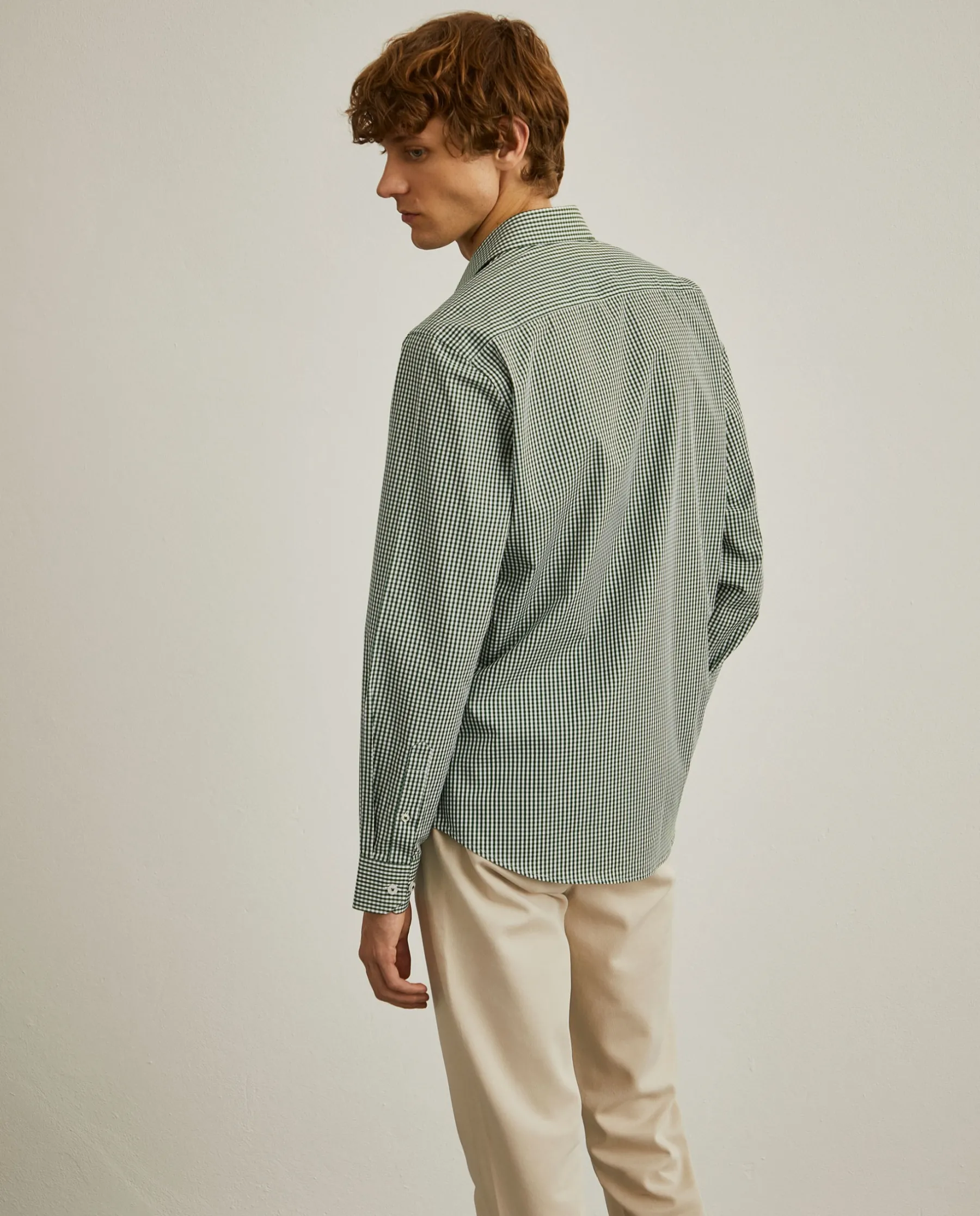 LION OF PORCHES Slim Fit^Camisa slim fit em algodão padrão quadrados