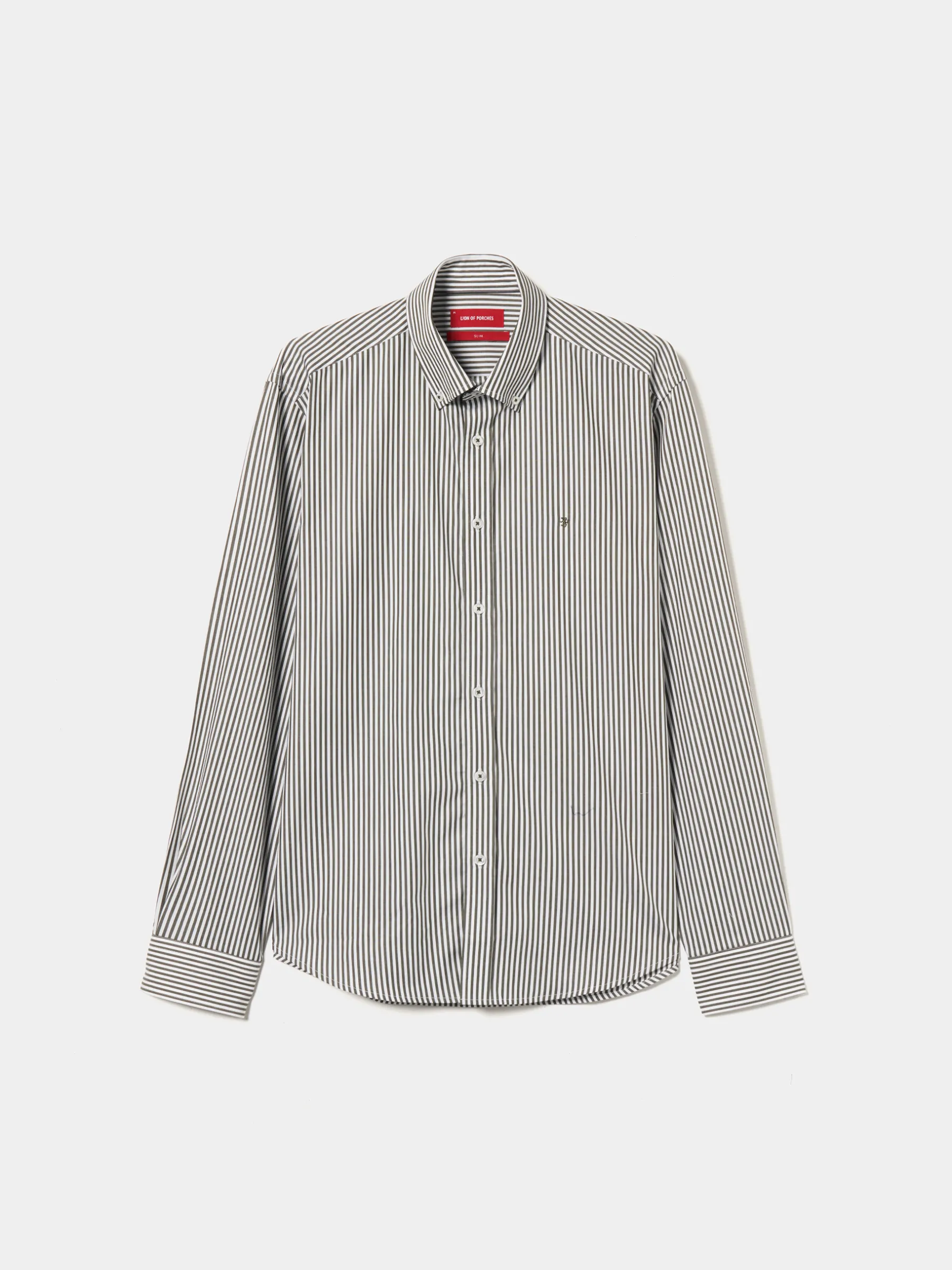LION OF PORCHES Slim Fit^Camisa slim fit em algodão às riscas
