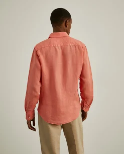 LION OF PORCHES Slim Fit^Camisa slim fit em linho garment dye