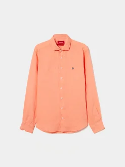 LION OF PORCHES Slim Fit^Camisa slim fit em linho garment dye