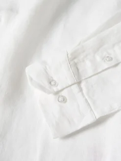 LION OF PORCHES Slim Fit^Camisa slim fit em linho gola mandarim