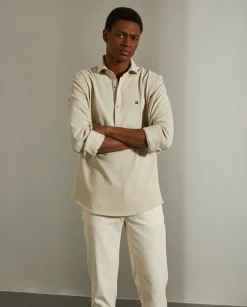 LION OF PORCHES Slim Fit^Camisa slim fit em malha piqué com carcela de polo
