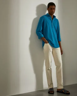LION OF PORCHES Slim Fit^Camisa slim fit em malha piqué com carcela de polo