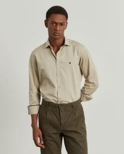 LION OF PORCHES Slim Fit^Camisa slim fit em sarjinha