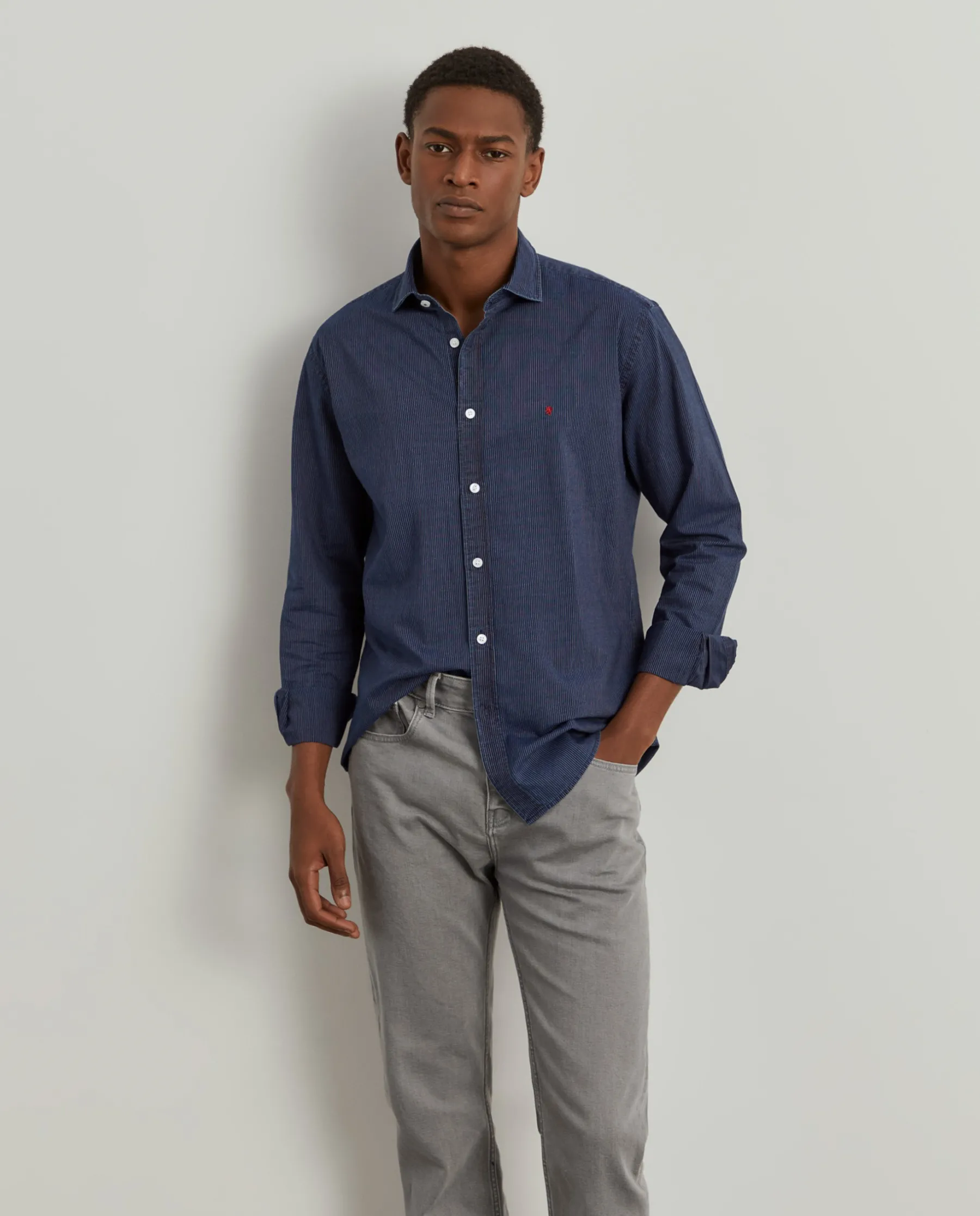 LION OF PORCHES Slim Fit^Camisa slim fit às riscas