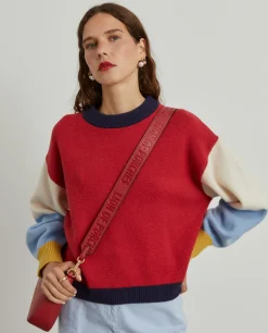 MULHER LION OF PORCHES Camisolas^Camisola color block em lã merino e caxemira