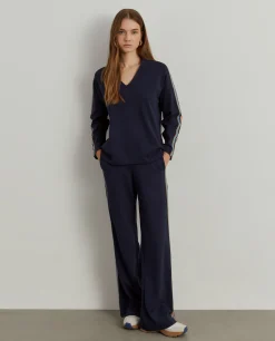 MULHER LION OF PORCHES Camisolas^Camisola com riscas decote em V