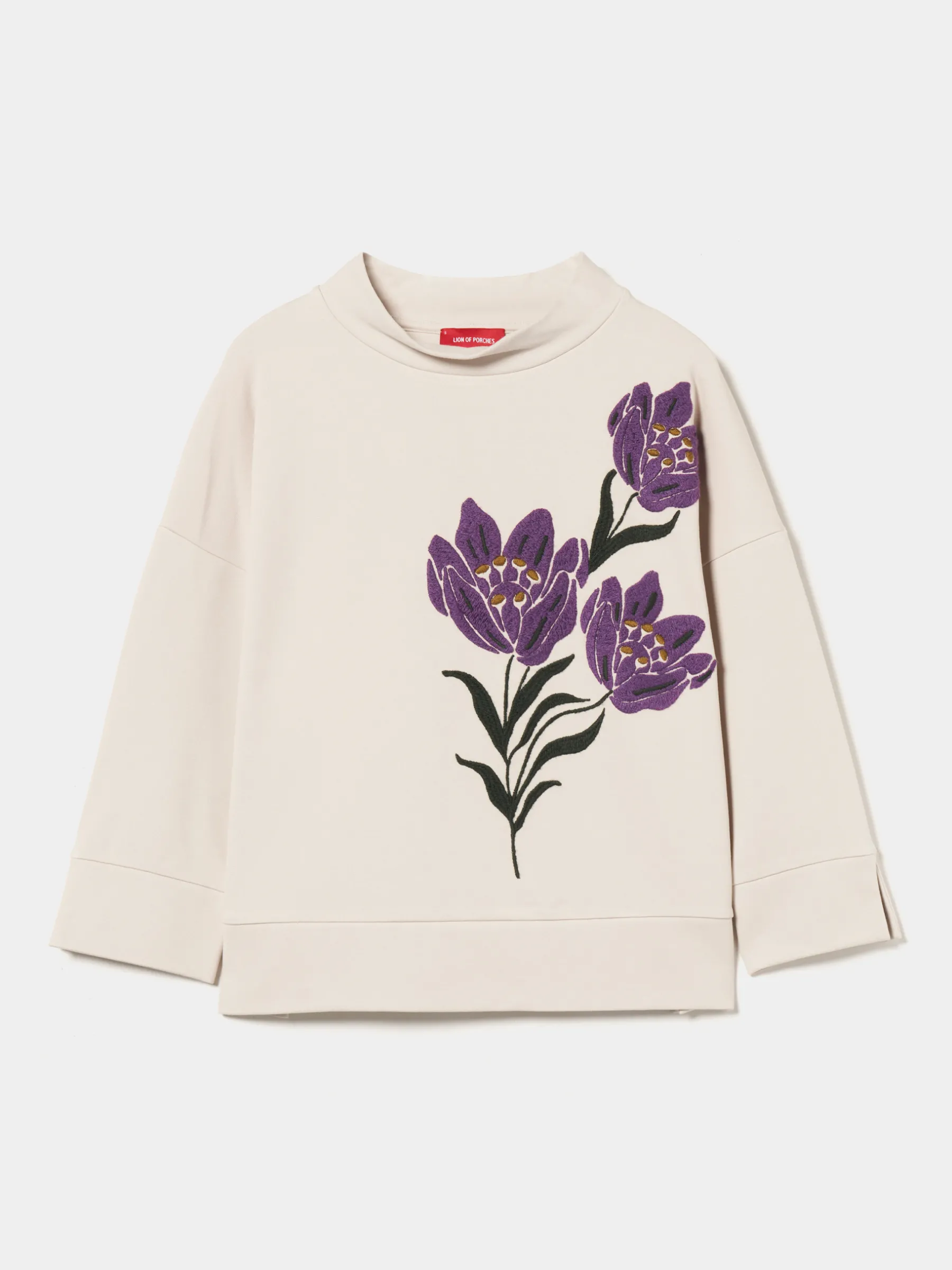 MULHER LION OF PORCHES Camisolas^Camisola meia gola com bordado floral