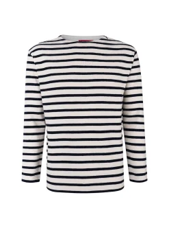 LION OF PORCHES Camisolas^Camisola para homem bicolor com riscas e gola redonda