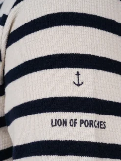LION OF PORCHES Camisolas^Camisola para homem bicolor com riscas e gola redonda