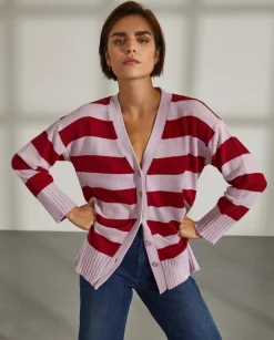 MULHER LION OF PORCHES Cardigans^Cardigan riscas lã e caxemira