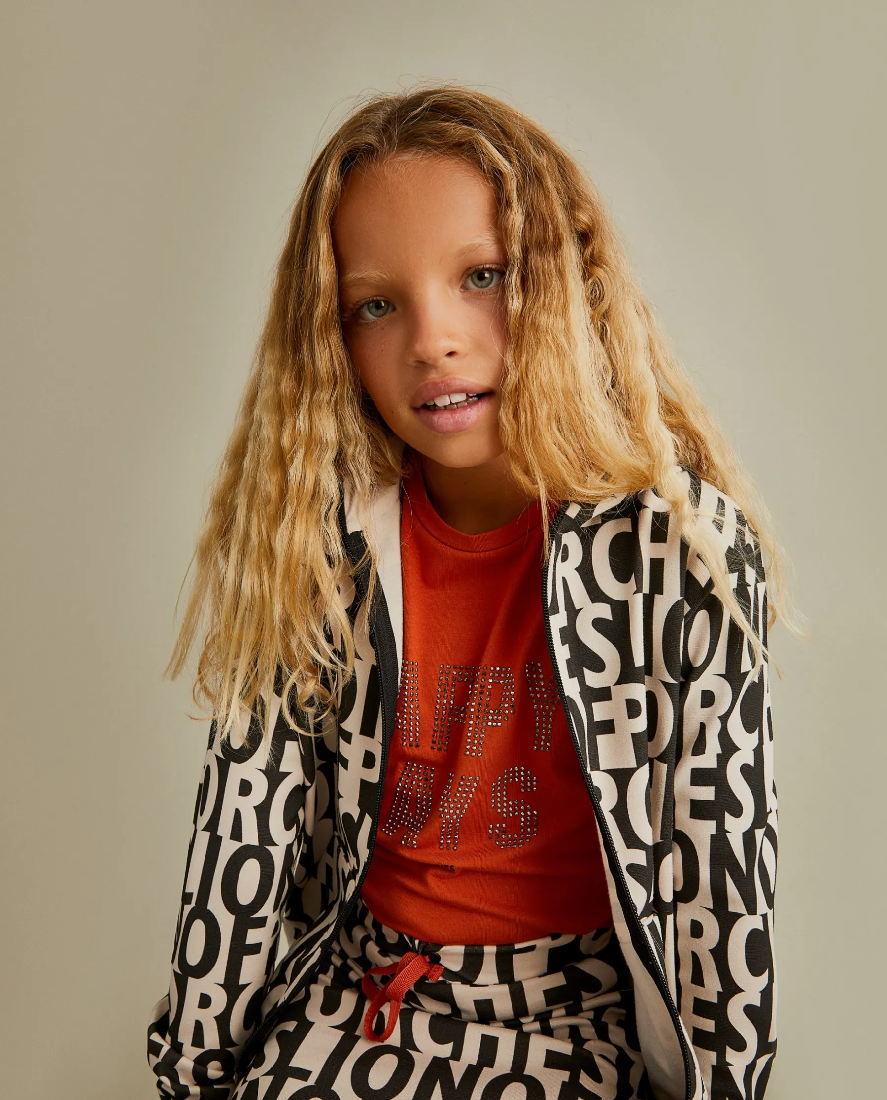 LION OF PORCHES Cardigans^Casaco com capuz e branding all over