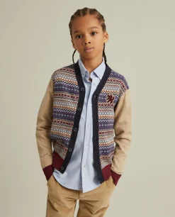 LION OF PORCHES Cardigans^Casaco malha estampado em algodão e caxemira