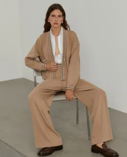 MULHER LION OF PORCHES Cardigans^Casaco malha às riscas com bolsos