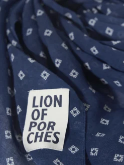 LION OF PORCHES Cachecóis^Echarpe para homem de linho e algodão com padrão