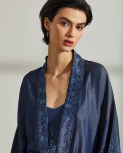 MULHER LION OF PORCHES Túnicas / Tops^Kimono para mulher em lyocell estampado com cinto
