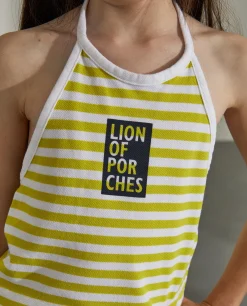LION OF PORCHES Vestidos / Macacões^Macacão às riscas sem mangas com estampado