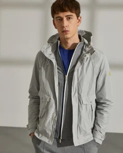 LION OF PORCHES Blusões^Parka para homem em tecido técnico com capuz e bolsos