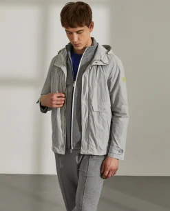 LION OF PORCHES Blusões^Parka para homem em tecido técnico com capuz e bolsos