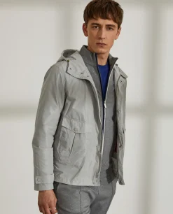 LION OF PORCHES Blusões^Parka para homem em tecido técnico com capuz e bolsos