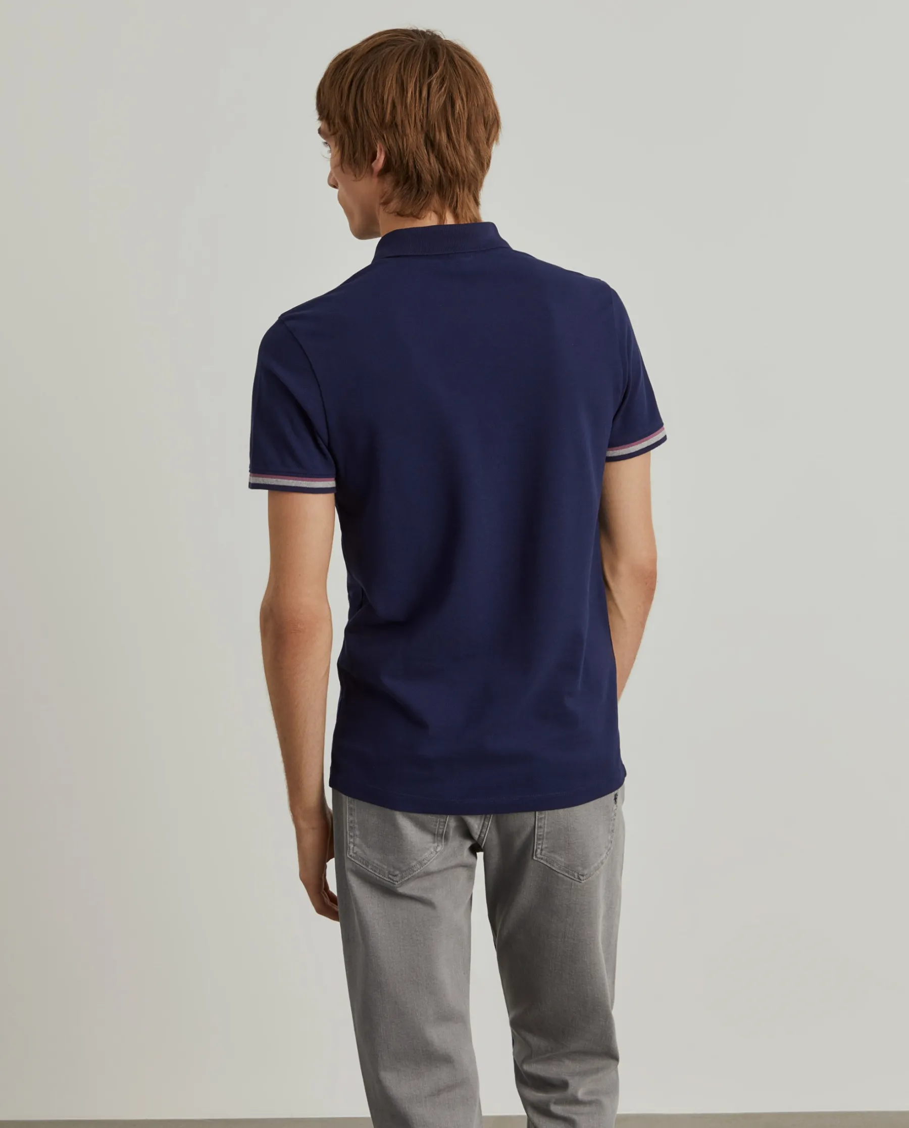 LION OF PORCHES Polos^Polo piqué slim fit com riscas