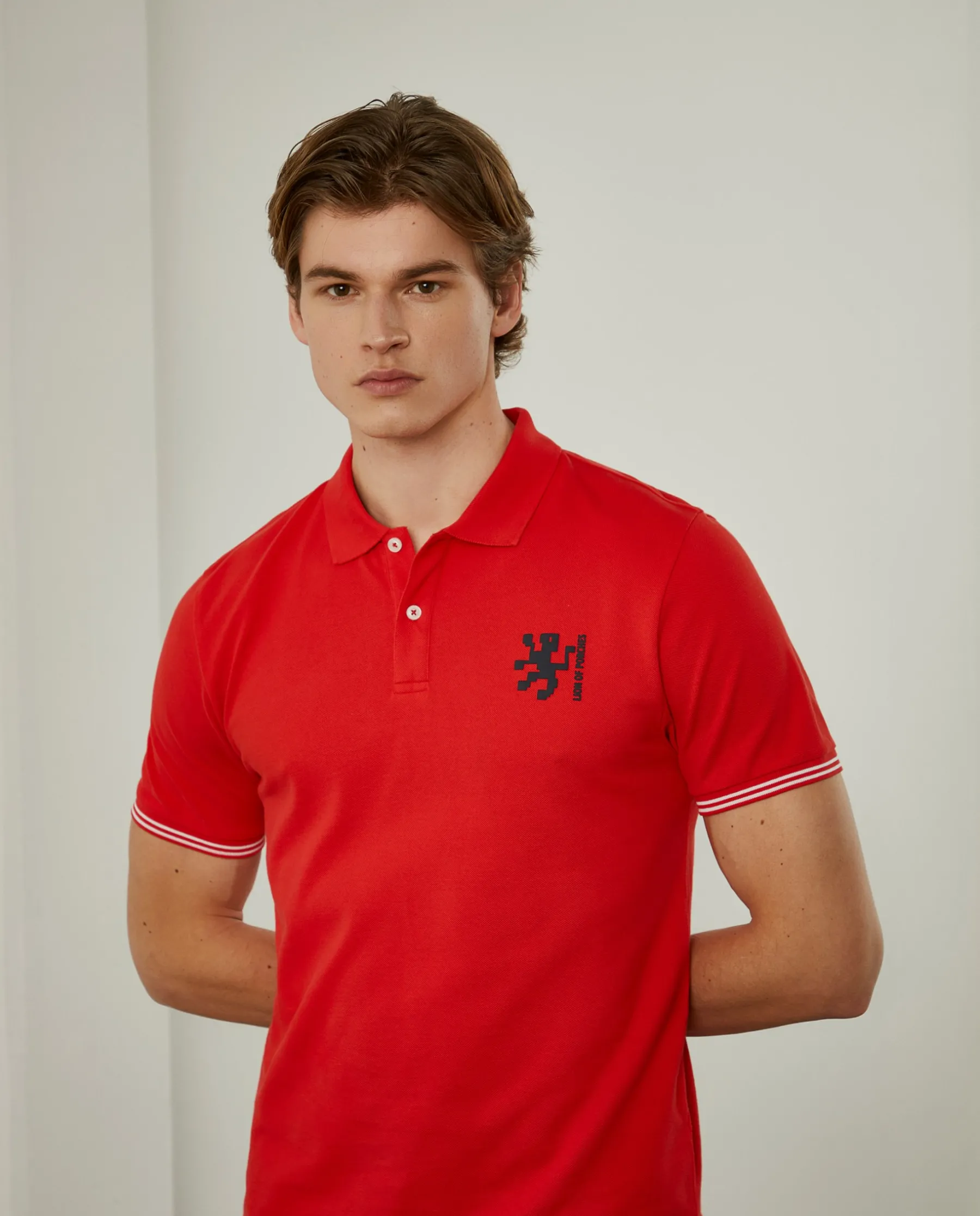 LION OF PORCHES Polos^Polo piqué slim fit em algodão