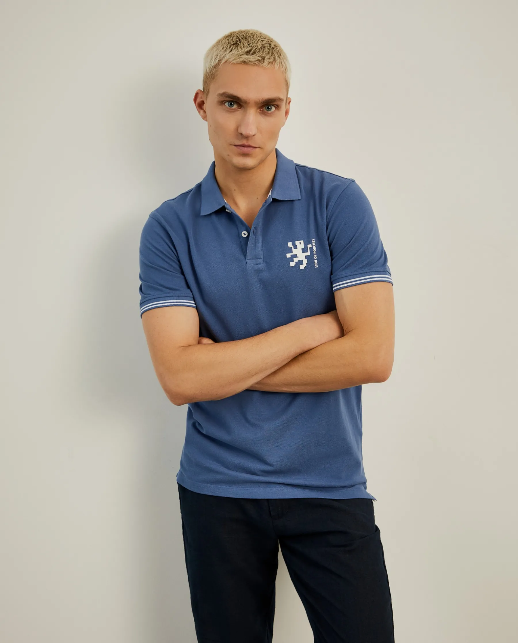 LION OF PORCHES Polos^Polo piqué slim fit em algodão