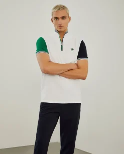 LION OF PORCHES Polos^Polo piqué tricolor com fecho
