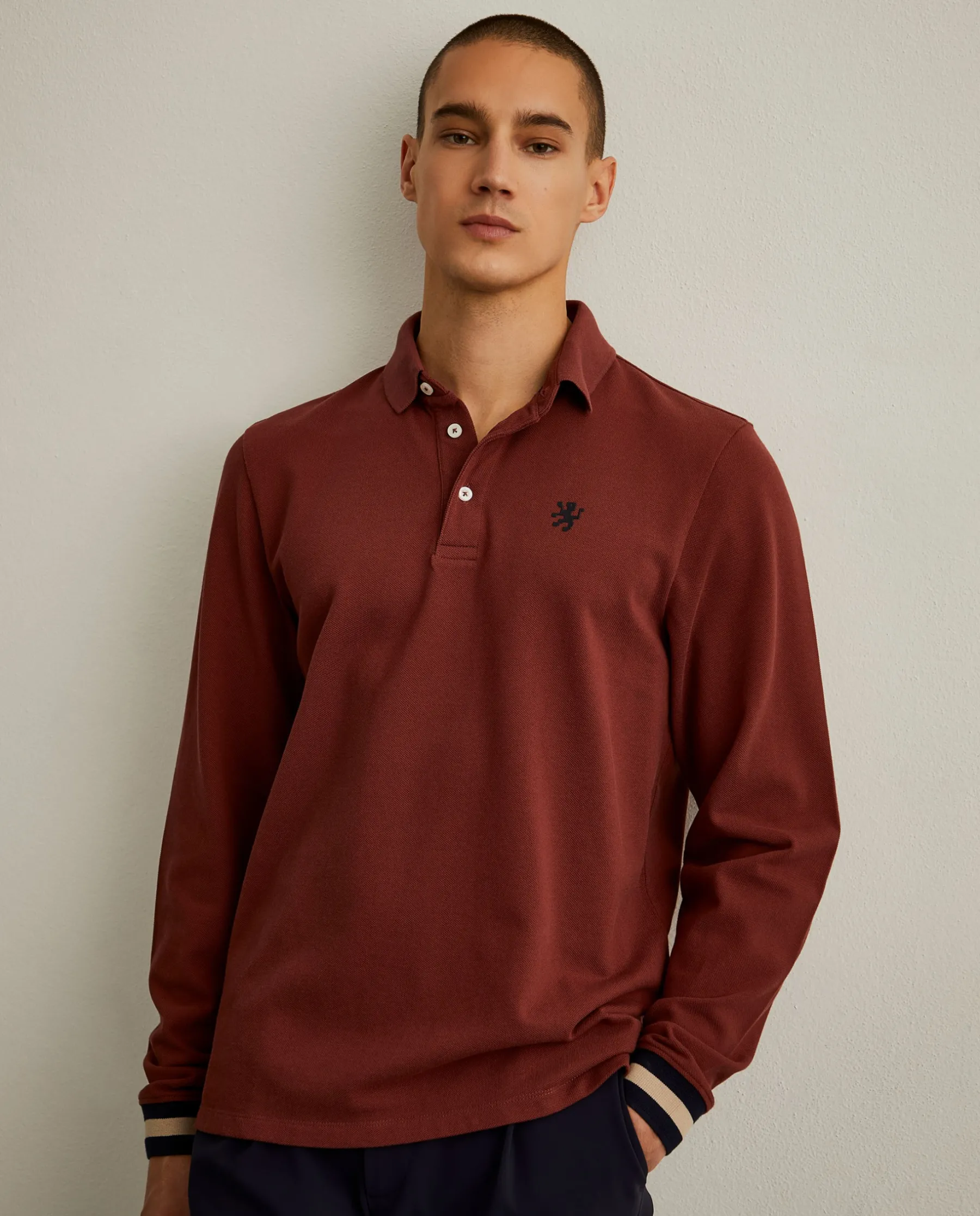 LION OF PORCHES Polos^Polo regular fit de manga comprida
