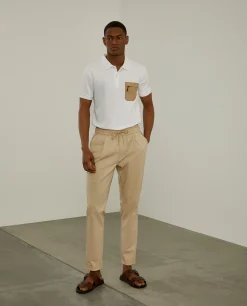 LION OF PORCHES Polos^Polo slim fit com bolso em contraste