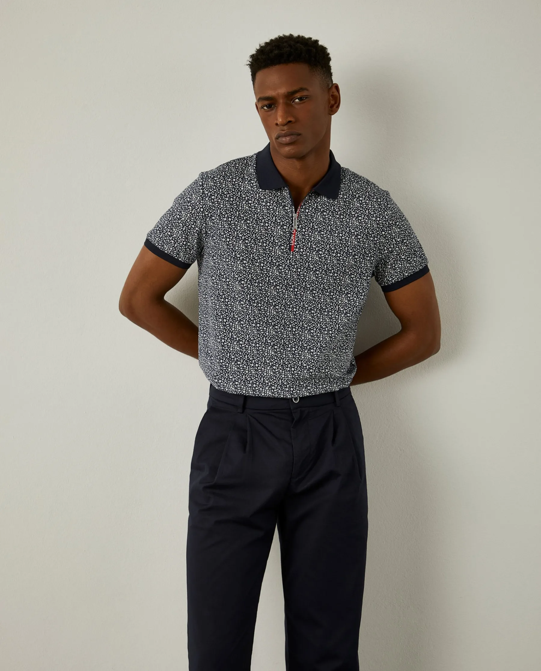 LION OF PORCHES Polos^Polo slim fit com padrão de flores