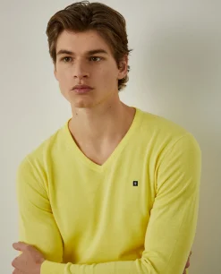 LION OF PORCHES Pullovers^Pullover de algodão com decote em V
