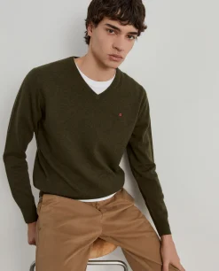 LION OF PORCHES Pullovers^Pullover de lã decote em bico