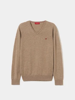 LION OF PORCHES Pullovers^Pullover de lã decote em V