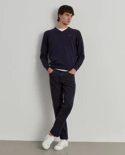 LION OF PORCHES Pullovers^Pullover de lã decote em V