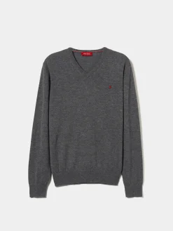 LION OF PORCHES Pullovers^Pullover de lã decote em V