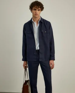 LION OF PORCHES Regular Fit^Sobrecamisa com bolsos 100% linho