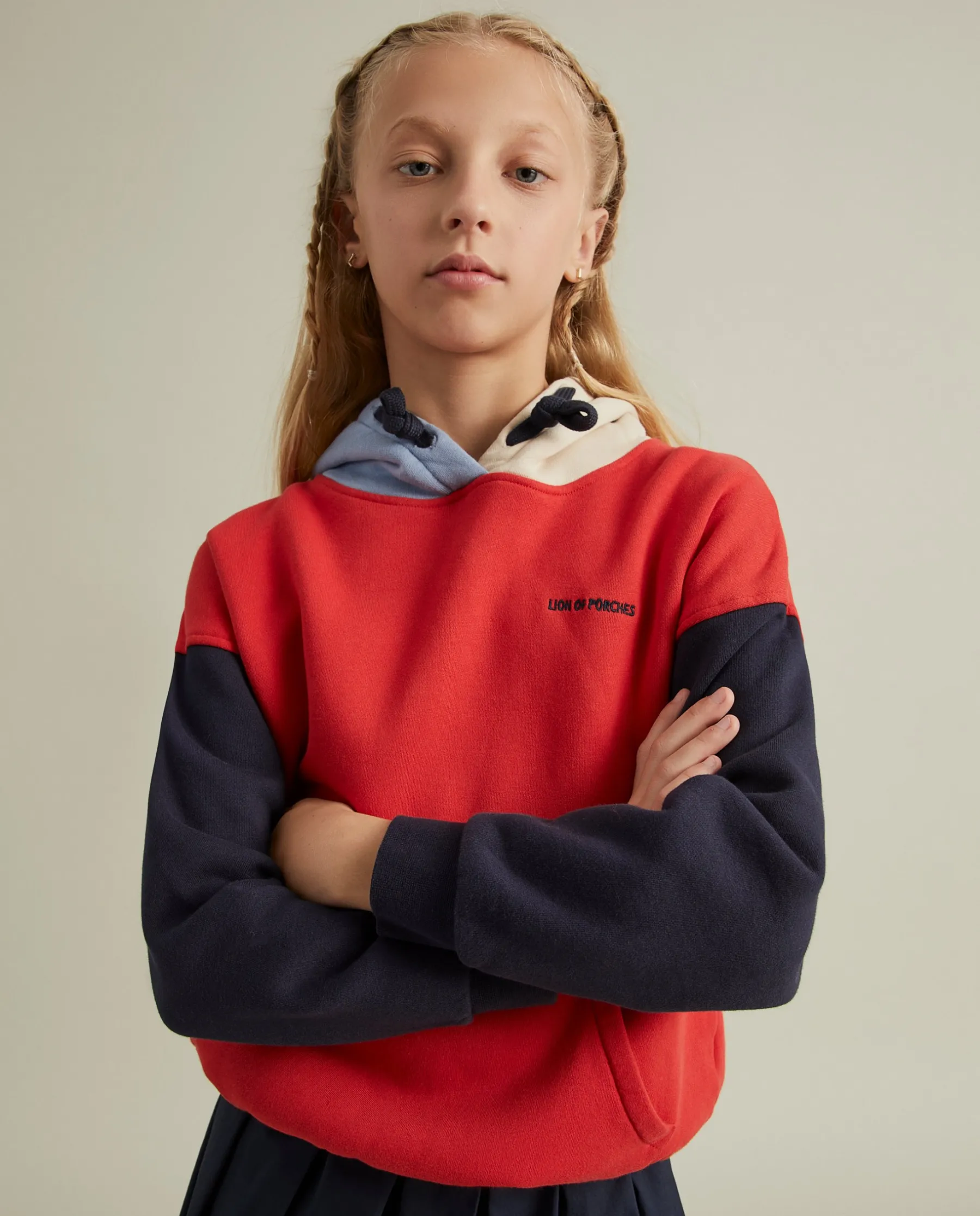 LION OF PORCHES Camisolas^Sweater color block com capuz
