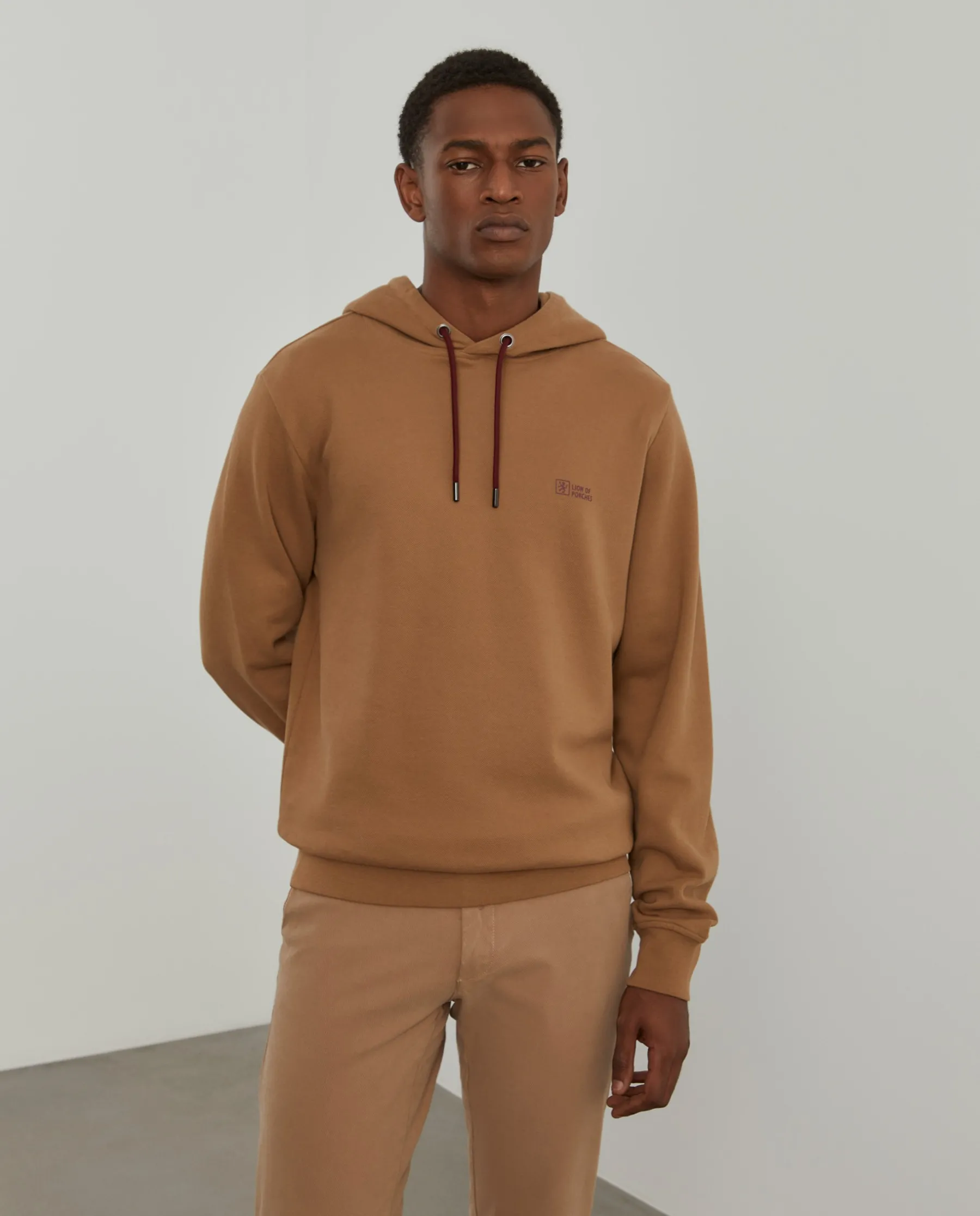 LION OF PORCHES Sweats^Sweater com capuz em malha piqué