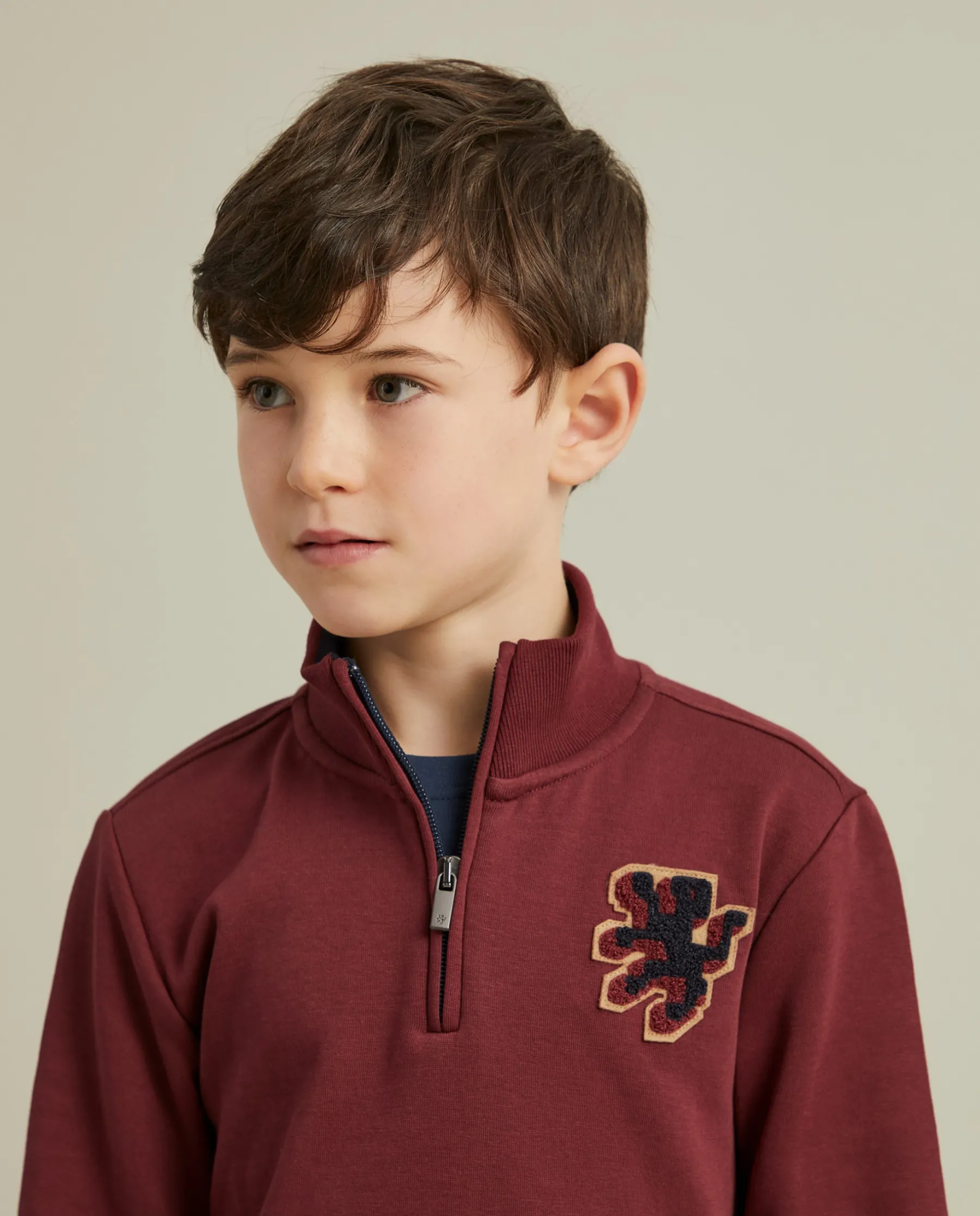 LION OF PORCHES Sweats^Sweater com fecho e riscas em contraste