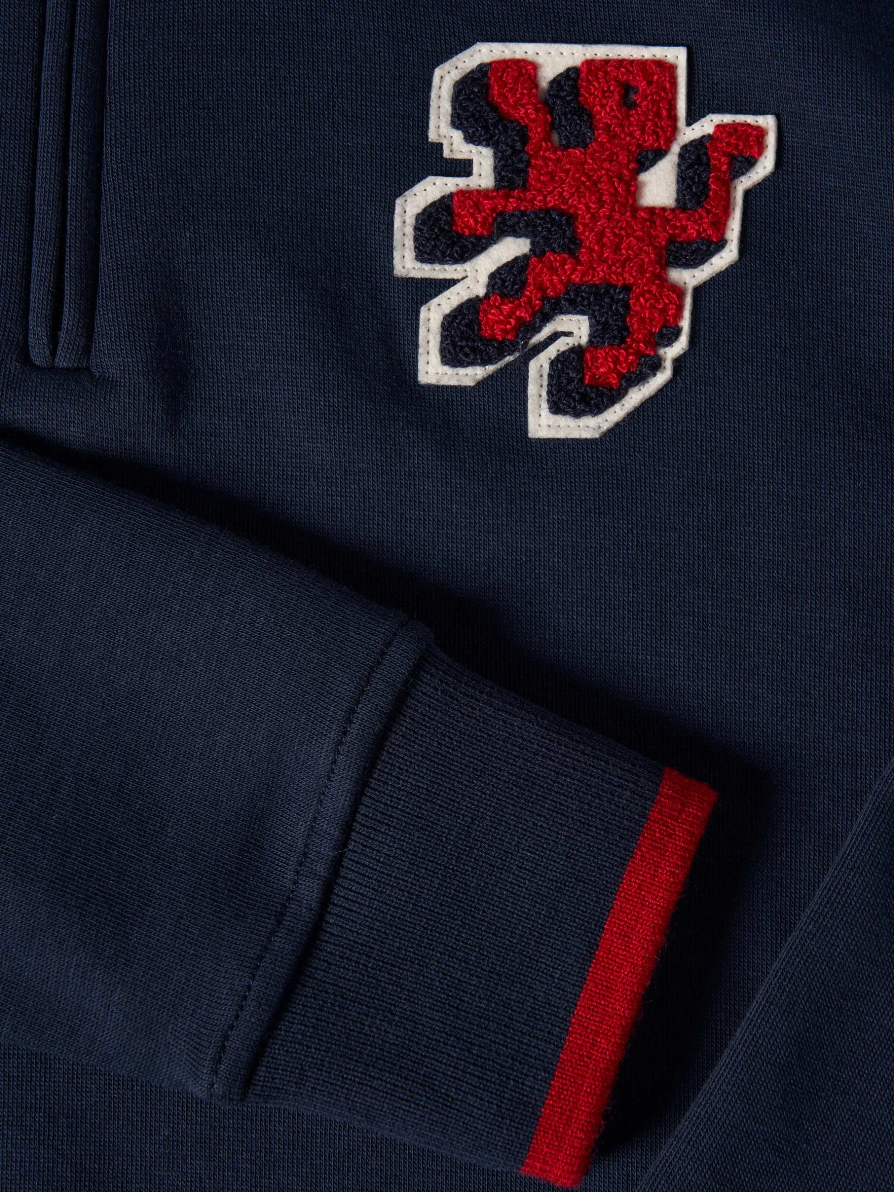 LION OF PORCHES Sweats^Sweater com fecho e riscas em contraste