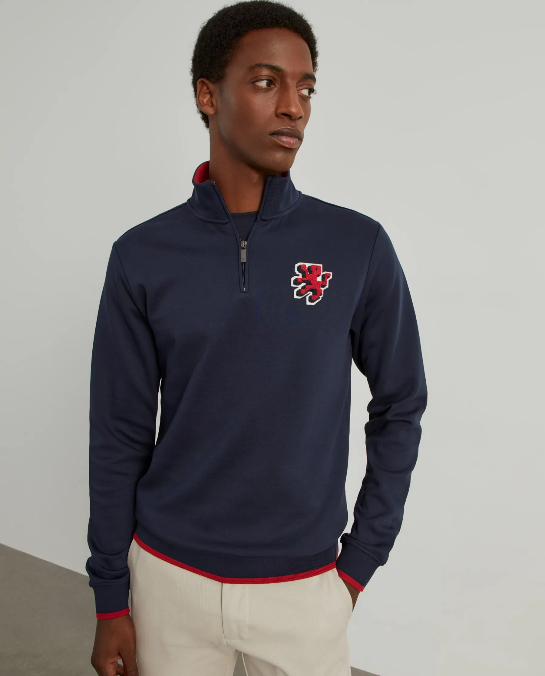 LION OF PORCHES Sweats^Sweater com fecho em algodão