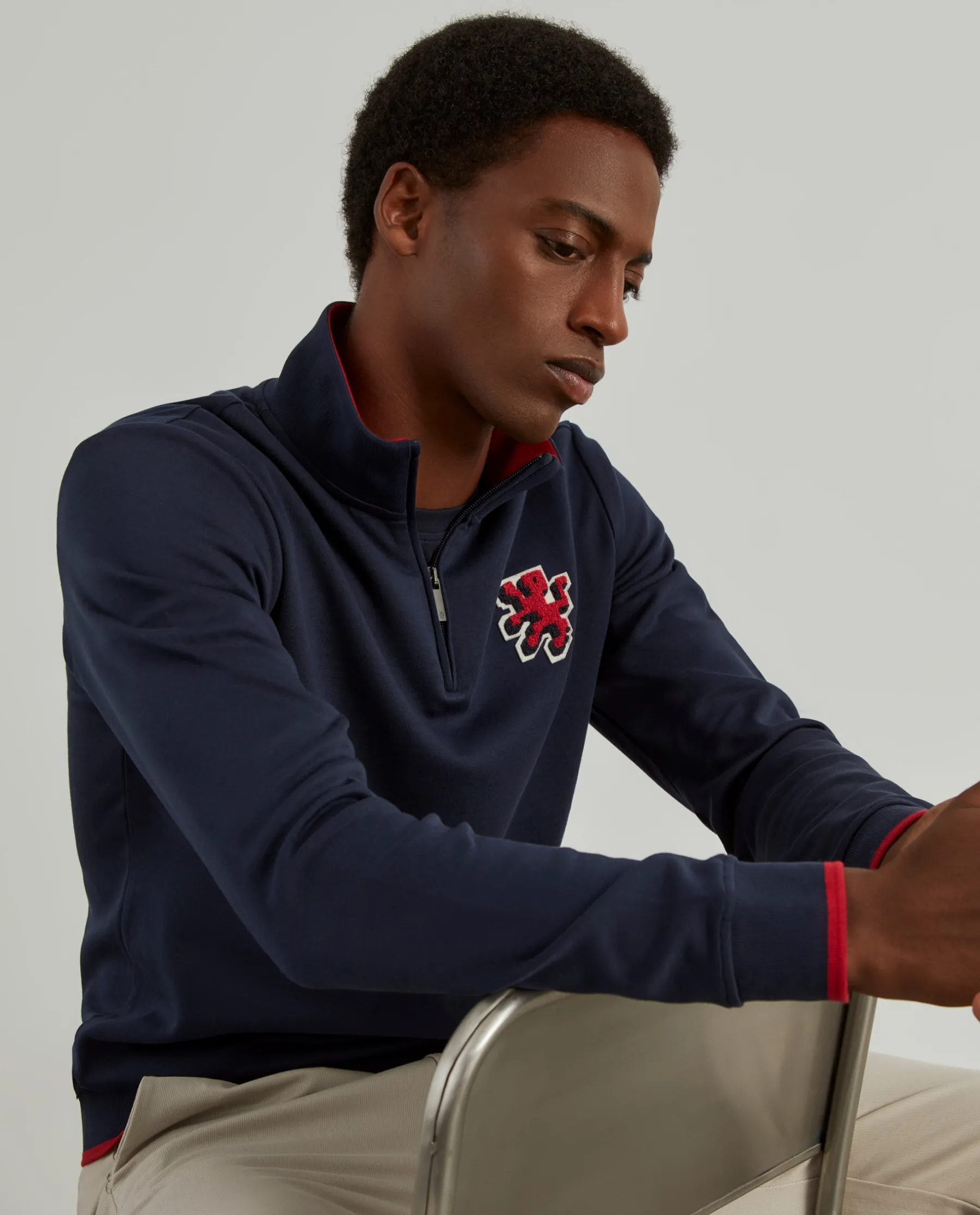 LION OF PORCHES Sweats^Sweater com fecho em algodão