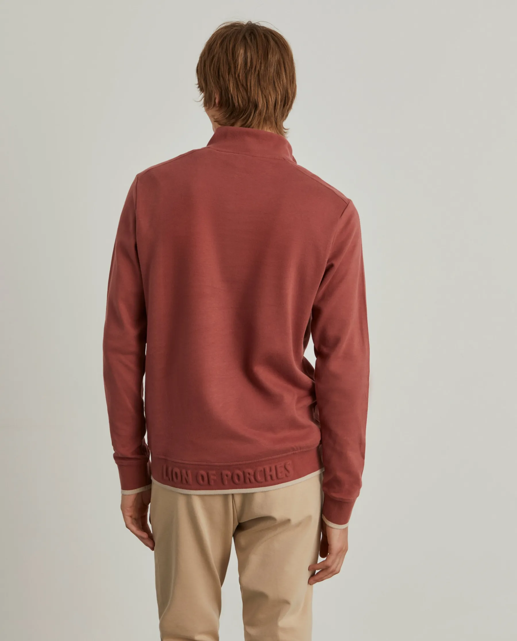 LION OF PORCHES Sweats^Sweater de algodão com botões e meio fecho