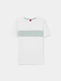 LION OF PORCHES T-Shirts^T-shirt 100% algodão com barra em contraste