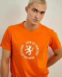LION OF PORCHES T-Shirts^T-shirt 100% algodão com estampado