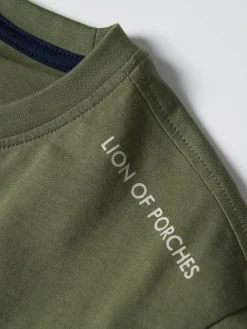 LION OF PORCHES T-Shirts^T-shirt básica de algodão