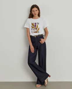 MULHER LION OF PORCHES T-Shirts^T-shirt com branding estampado